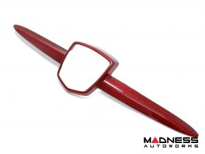 FIAT 500 ABARTH Front Emblem Cover - Carbon Fiber - Red Candy